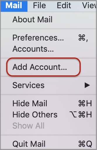Image Set up email in macOS Sierra or later